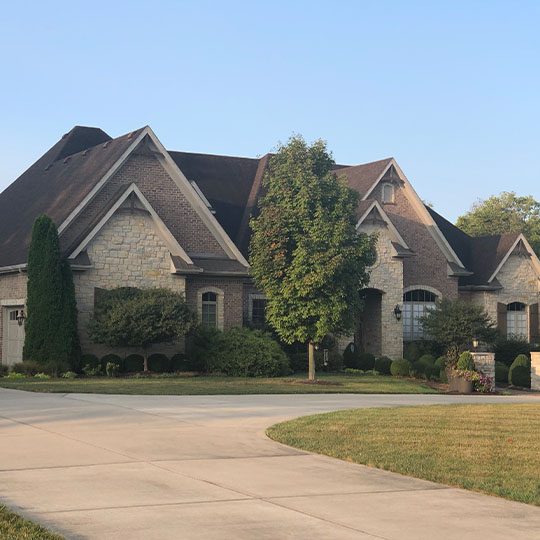 Street view of house with tree