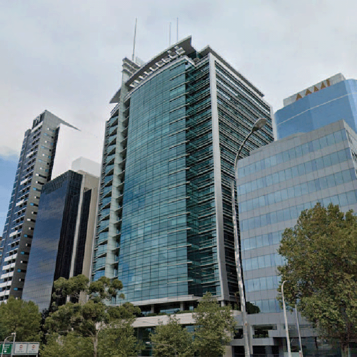 Tall building with glass windows