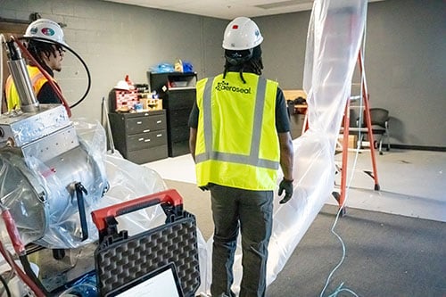 Aeroseal technicians performing a seal