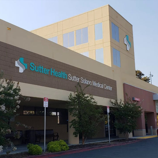 Front view of Sutter Health Medical Center